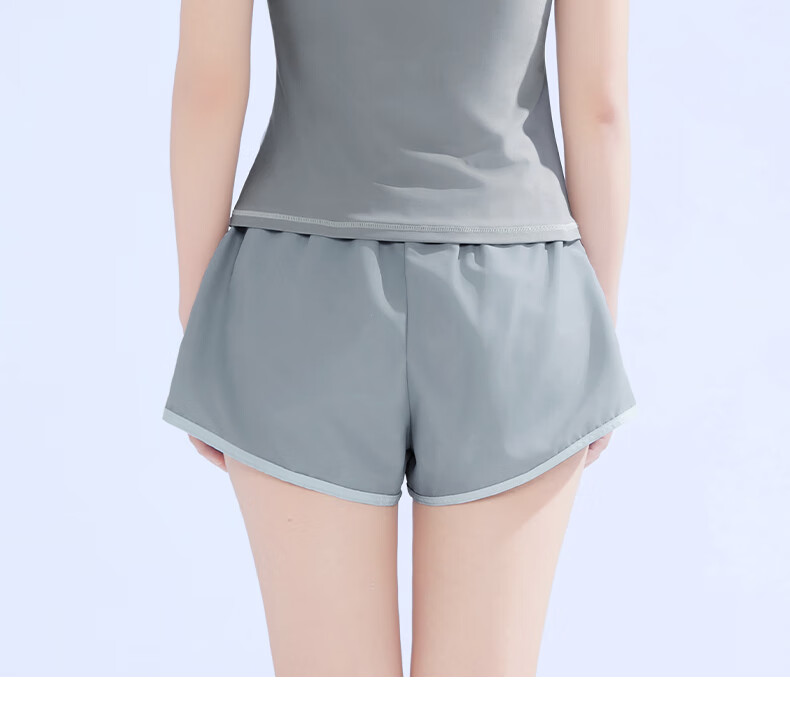 B.Duck Two-Piece Swimsuit Dress Set, Conservative Tummy Control Slimming Swimwear, Milk Salt Gray, XL 9