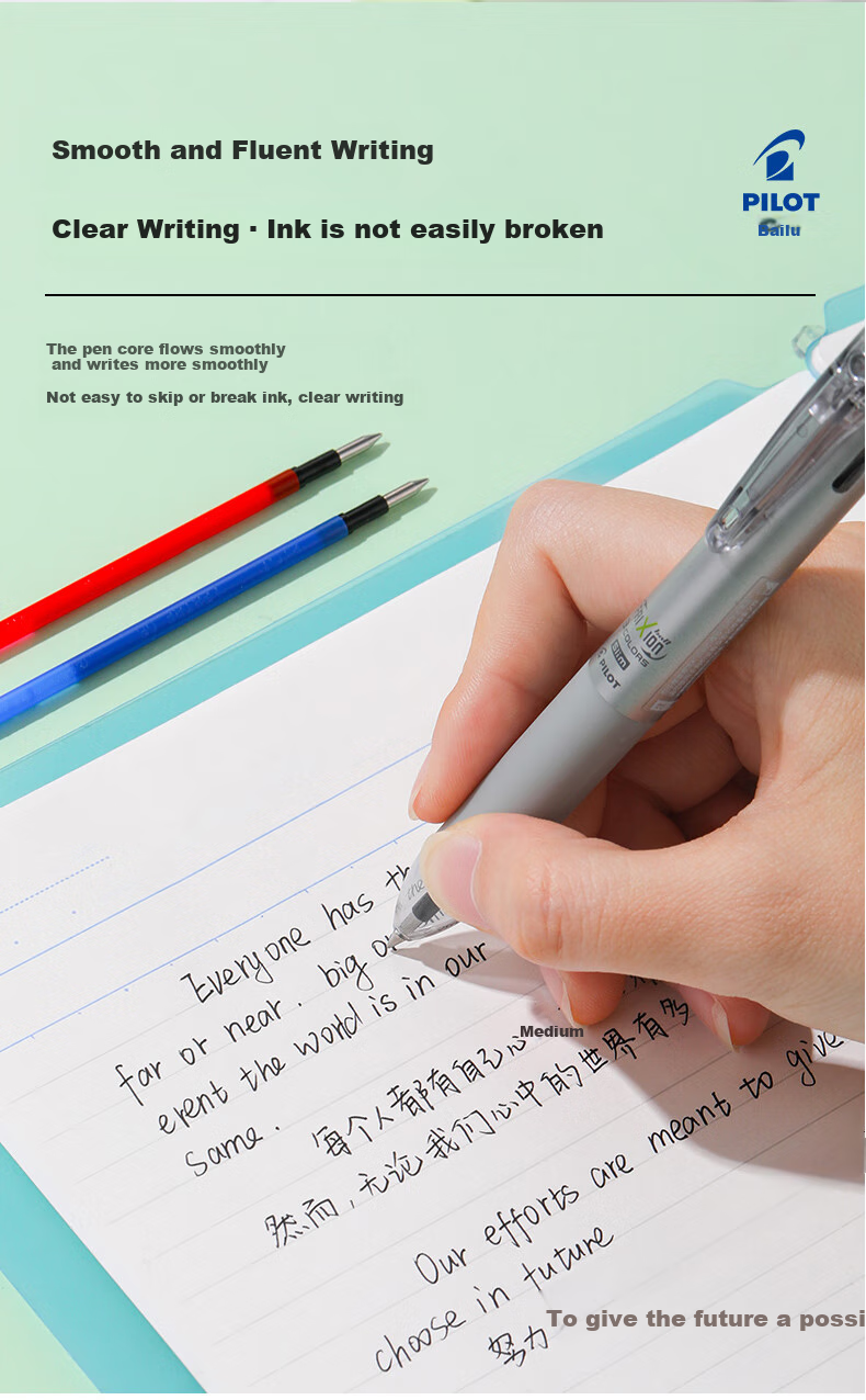 PILOT Erasable Multifunctional Pen Refill Bullet Tip Erasable Pen Signature Pen Ink Pen Refill Student Stationery Office Supplies LFBTRF30EF3L 0.5mm Blue 3-Pack 6