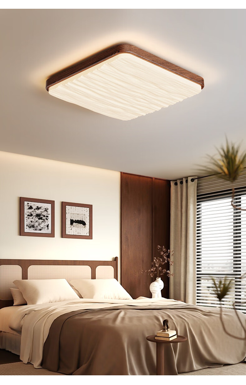 ARROW Pendant Light, Antique Style Full Spectrum Walnut Color Natural Wood Ceiling Eye Protection Living Room Main Light Bedroom Lamp 11