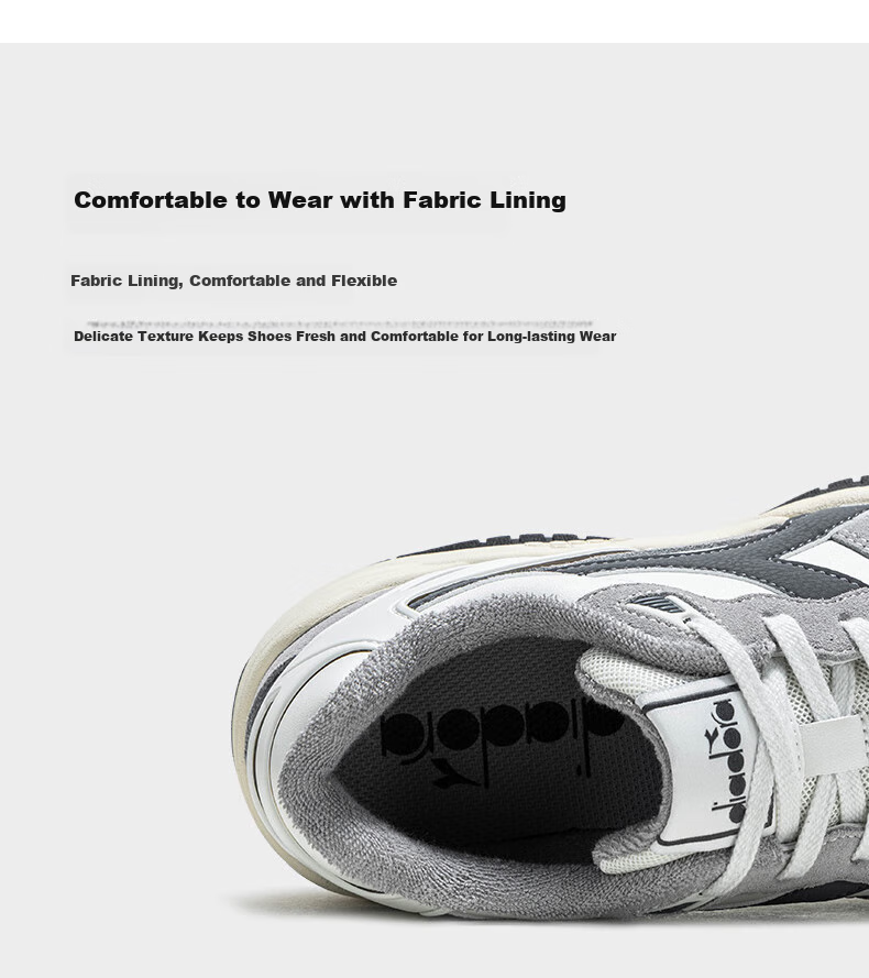 Diadora Men's And Women's Low-Top Casual Sneakers B.Action, Snowflake Gray/Air Gray/Iron Gray, Size 39 18