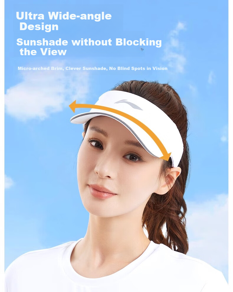 Li-Ning Visor Cap for Men And Women, Summer Sun Hat, Outdoor Hiking UV Protection Cap, Marathon Running Tennis Cap, Lightweight Sun Hat 7