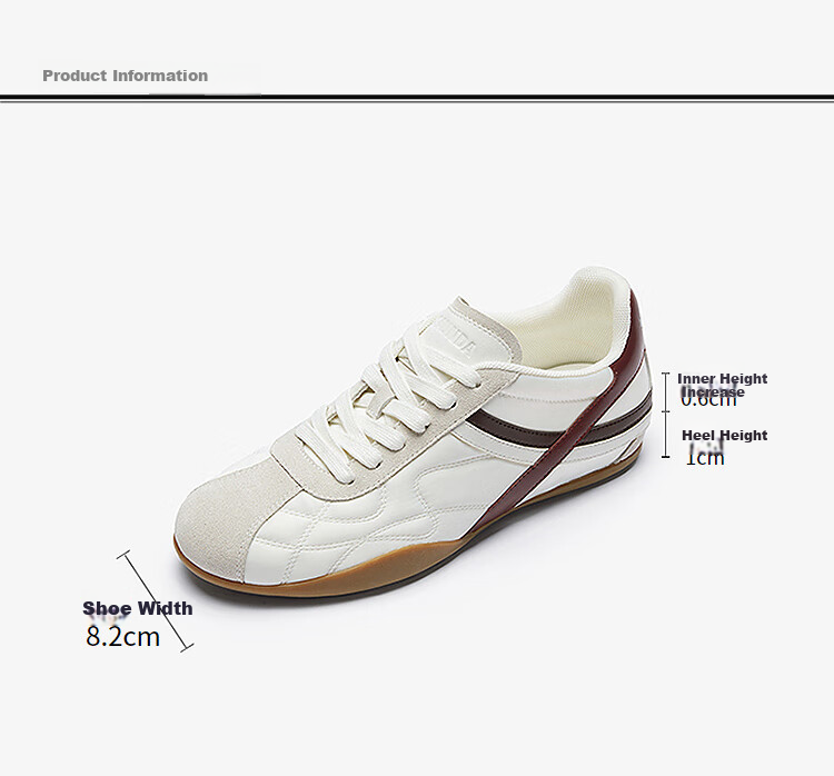 Le Saunda Sweetheart Princess Casual Sports Training Shoes for Women 6M16802, Almond White + Gray, BOK 37 11