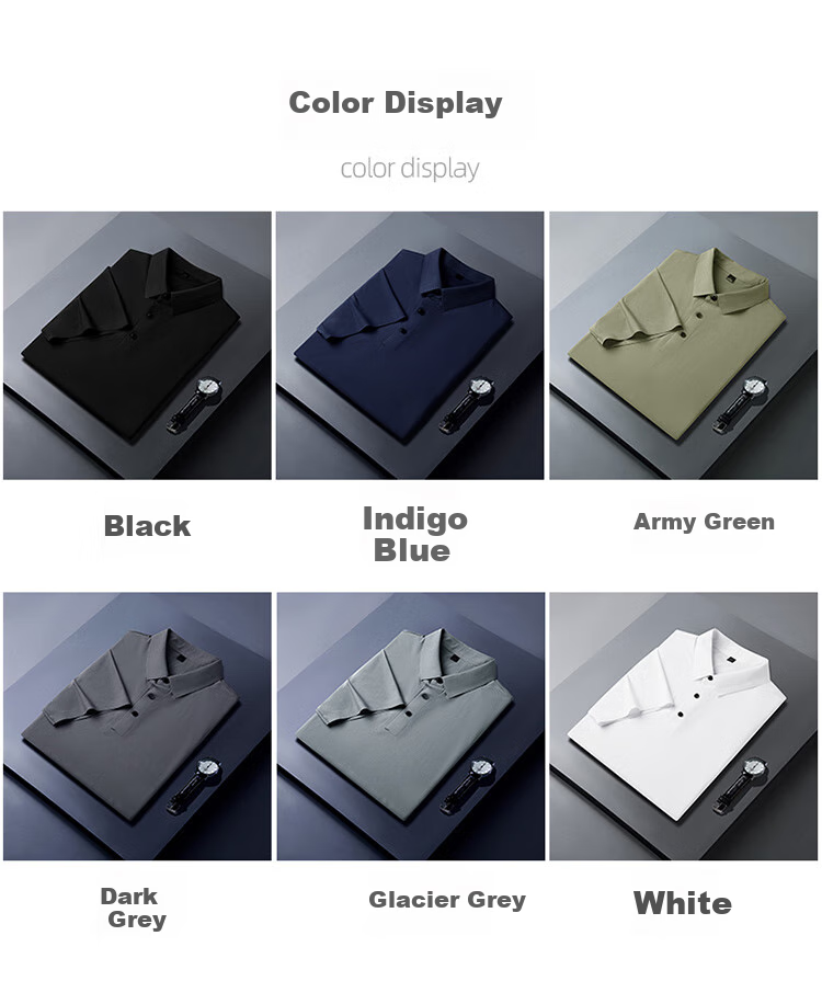 LangSha Polo Shirt for Men, Summer Sports T-Shirt, Loose-Fitting Cool Ice Silk Collar, Short Sleeve Fitness Running Father's Day Gift 13