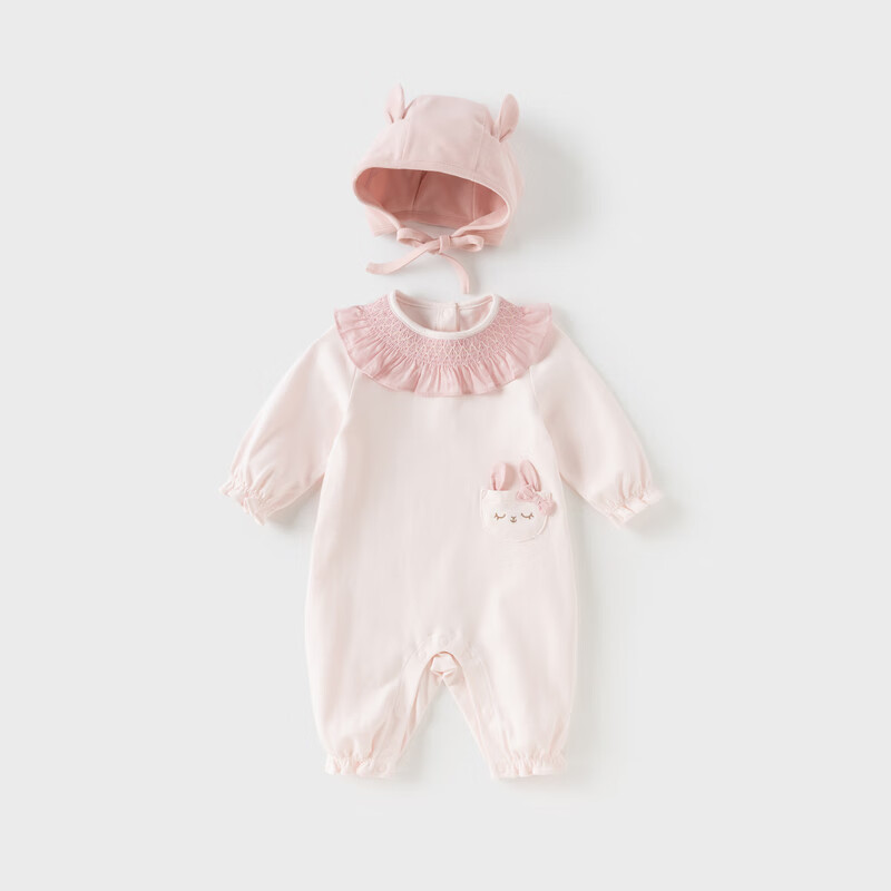 DAVE & BELLA Newborn Knitted Romper Autumn Outfit for Baby Girls, Class A Antibacterial Anti-Mite Cotton Onesie