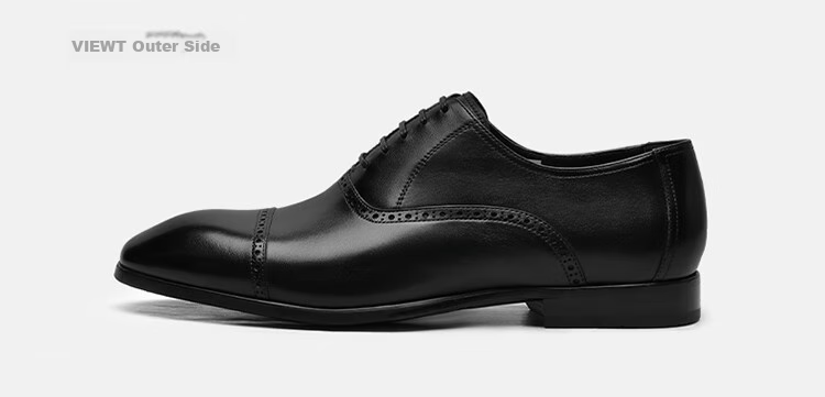 Goldlion Men's Shoes, Fashionable Formal Wear, Stylish And Simple Leather Shoes, Comfortable And Durable Oxford Shoes, 56321052401A, Black, Size 37 20