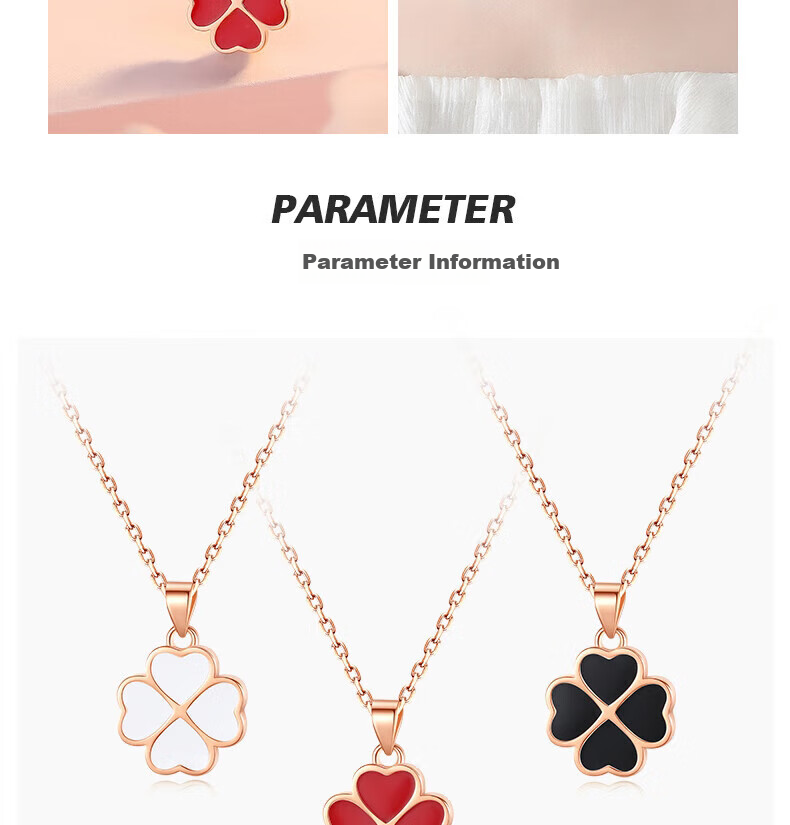 Grace Girl Four-Leaf Clover Necklace for Women, Simple And Elegant Rose Gold Collarbone Chain, Anniversary Birthday Gift for Girlfriend 17