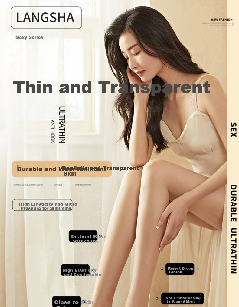 LangSha Silk Stockings for Women, Pineapple Pattern, Ultra-Thin Summer Pantyhose, Cuttable to Any Length, Sexy Slimming Thigh-High Socks, Spring And Summer Pantyhose 2