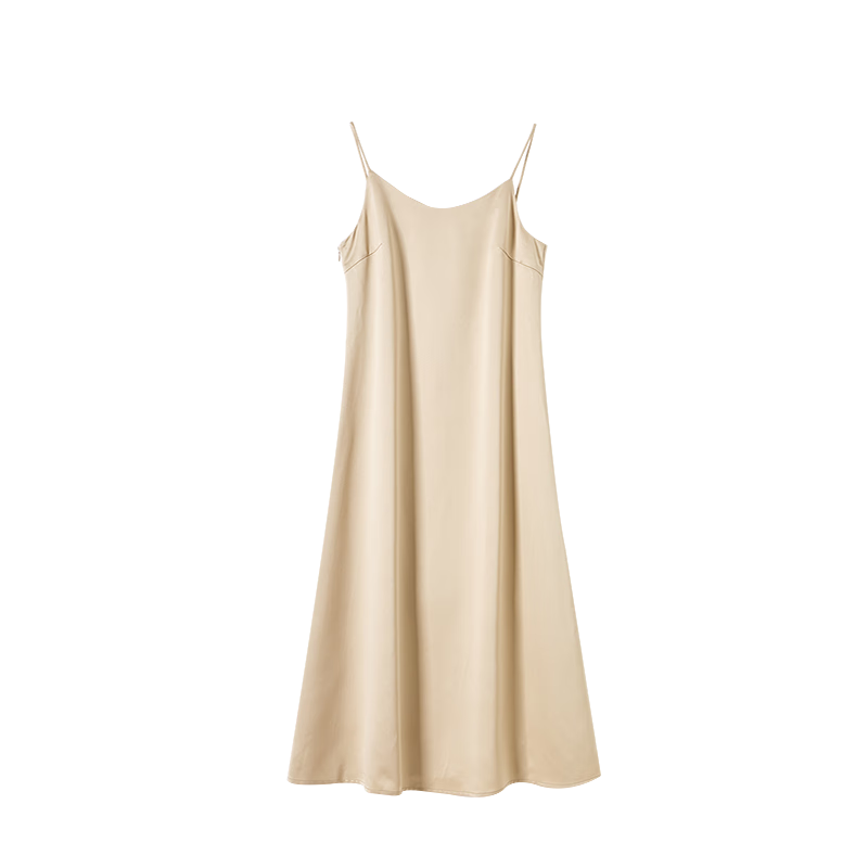 Dme [Glossy Satin Spaghetti Strap Dress], Summer Elegant X-Shaped Spaghetti Strap Midi Dress for Wome