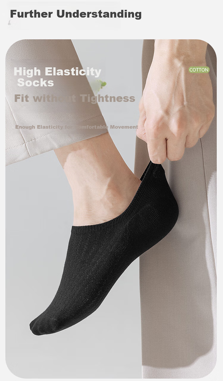 Hengyuanxiang [Pure Cotton 7A Antibacterial] Women's Socks, Summer Mesh Breathable Simple Anti-Slip Invisible Socks, White 8