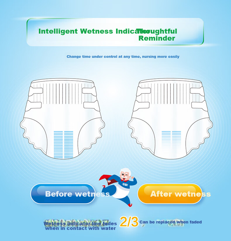 COCO Ultra-Thin Breathable Adult Diapers XL 60 Pieces (Waist ≥110cm), Large Size Elderly Incontinence Pads 12