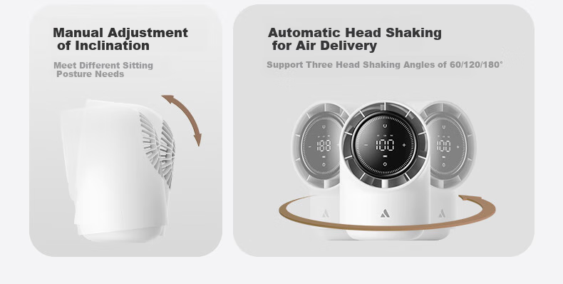 Aecooly Desktop Mini Fan, Quiet Ultra-Long Battery Life, Compact USB Electric Fan with Strong Airflow for Office, Dormitory, Outdoor Camping 3