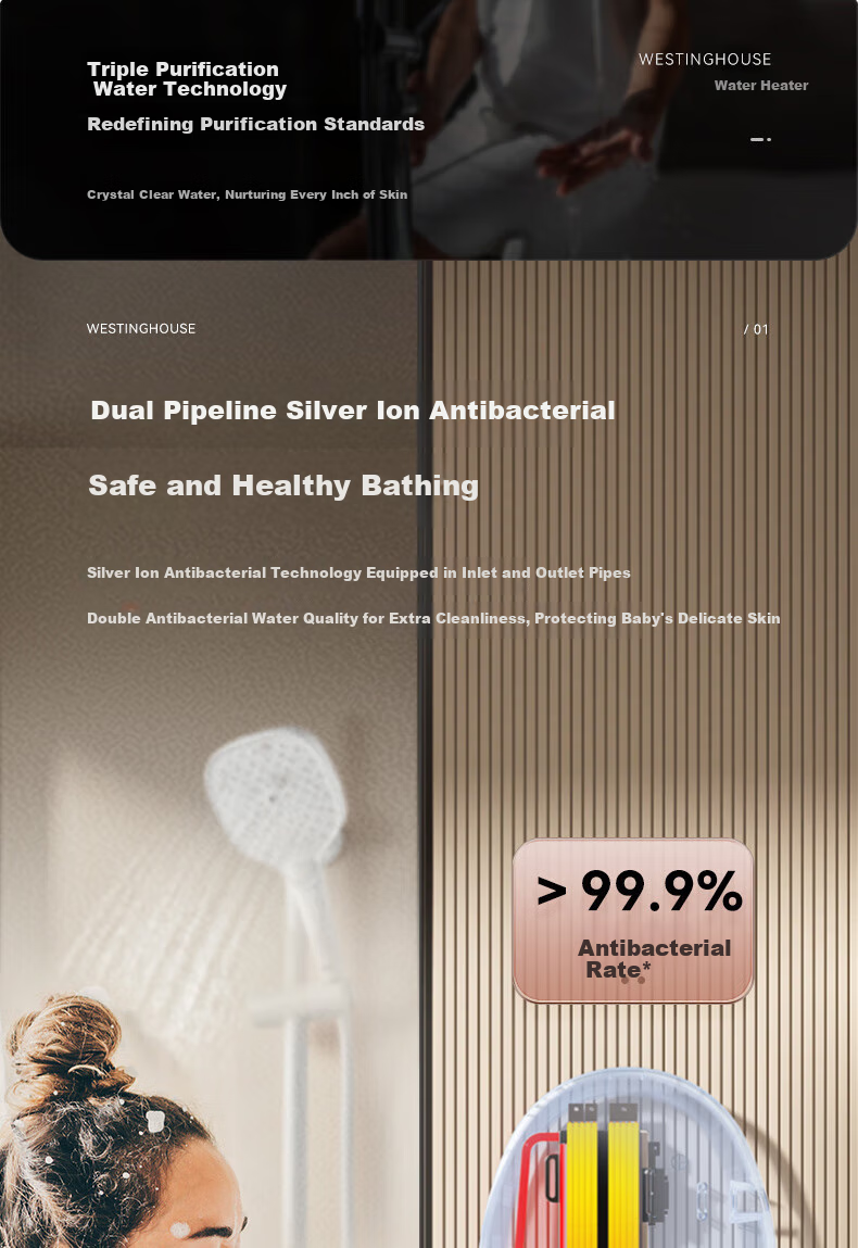 Westinghouse [Xiaobaiyulan] Instant Electric Water Heater, [On-Site Installation], 6500W Ultra-Thin Kitchen Treasure, Constant Temperature Rapid Heating, Rental Apartment Electric Hot Water Faucet DSKH65331 5