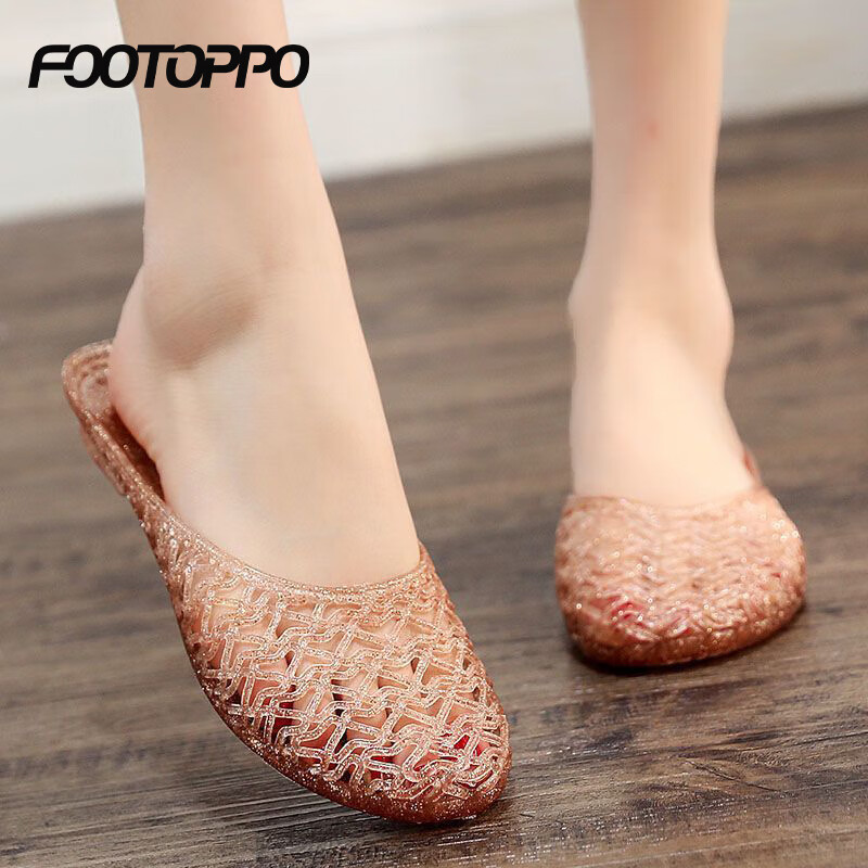 FOOTOPPO Crystal Slippers for Women, Fashionable High-Quality Home Sandals, Women's Summer Non-Slip Closed-Toe Slippers, Women's Sandals