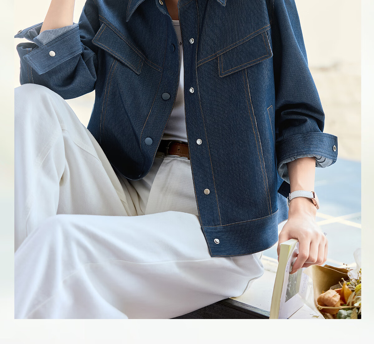 She Enjoy Vintage Denim Jacket Women Commuter Versatile Short Cardigan T53D040 1