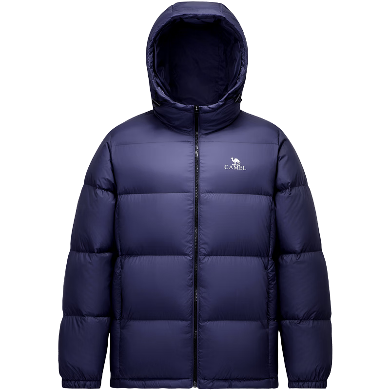 Camel Men's Down Jacket Thickened Winter Hooded Anti-Static Warm Couple Puffer Coat M33CR07131B