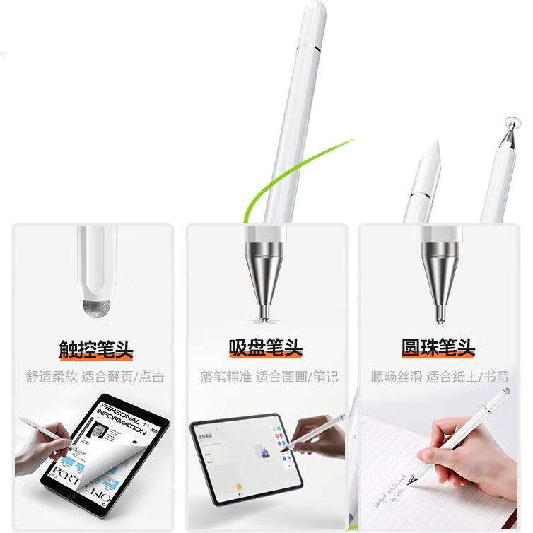 BIAZE Магнитная сенсорная ручка для планшетов IPad, Huawei, Honor, Samsung, Xiaomi, OPPO/Vivo, многофункциональный стилус Apple PB53-белый