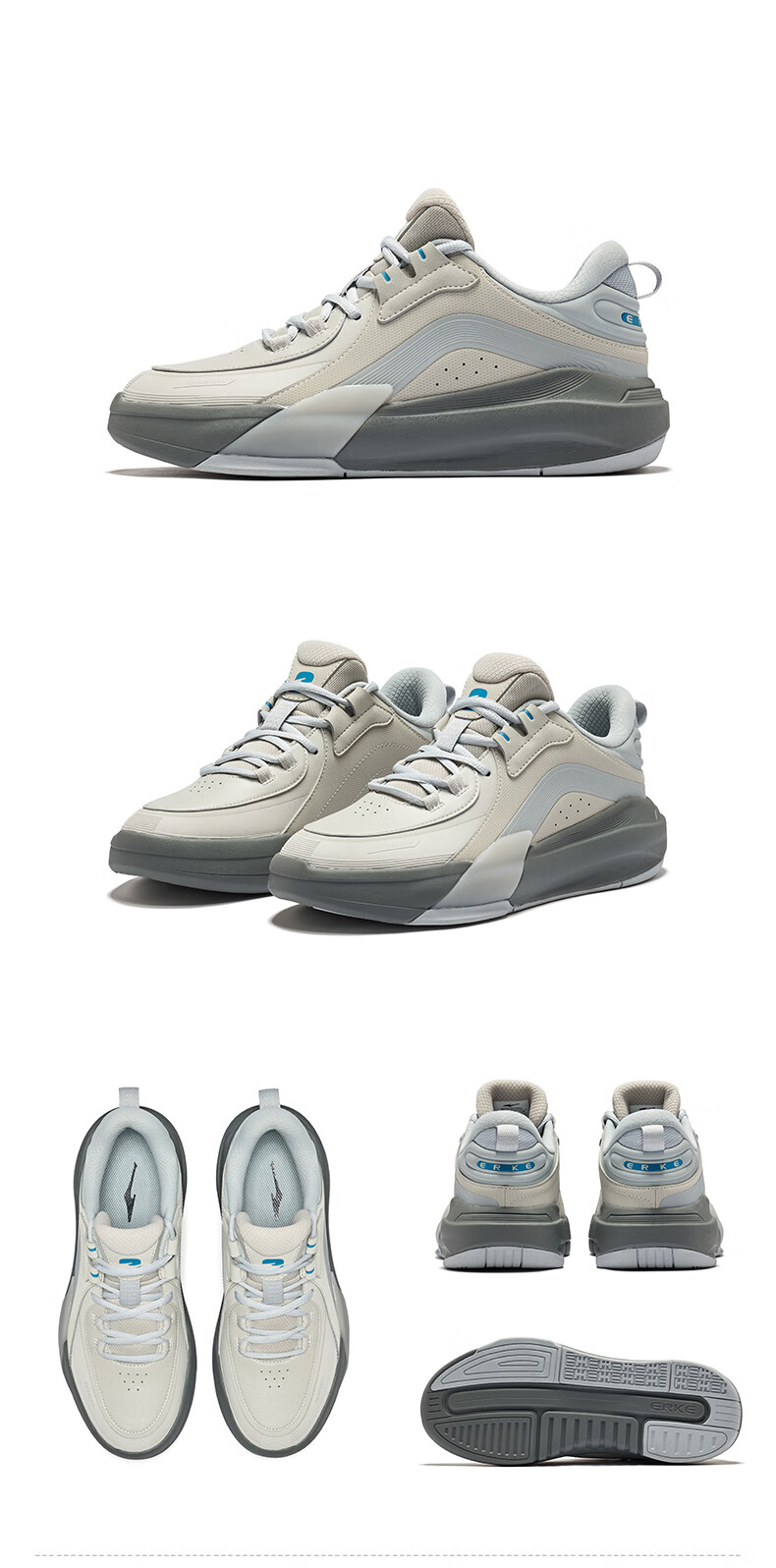 ERKE Men's Autumn New Thick-Soled Skateboard Shoes Casual Basketball Style Sports Sneakers Zhiba 3 15