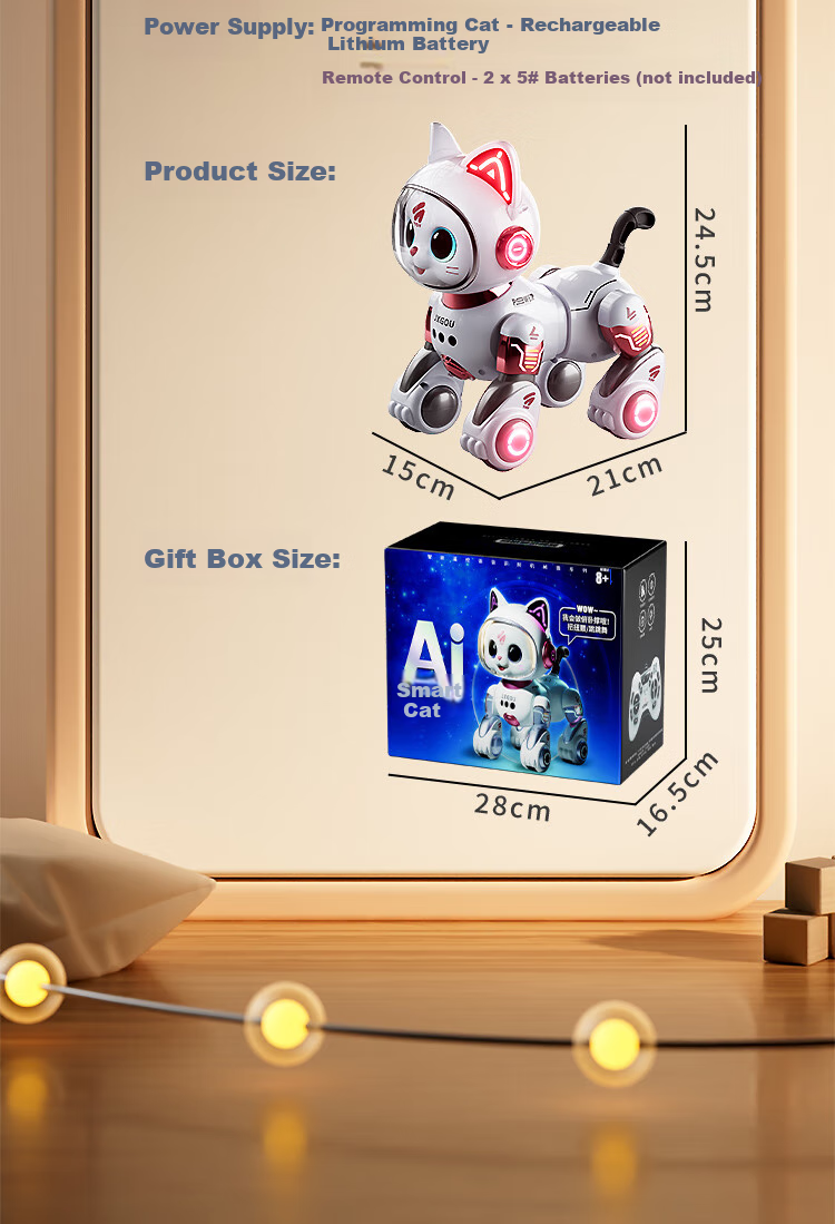 AoZhiJia Remote Control Robot Car Toy for Boys Aged 3-6 Birthday Gift Intelligent AI Robot Cat 17