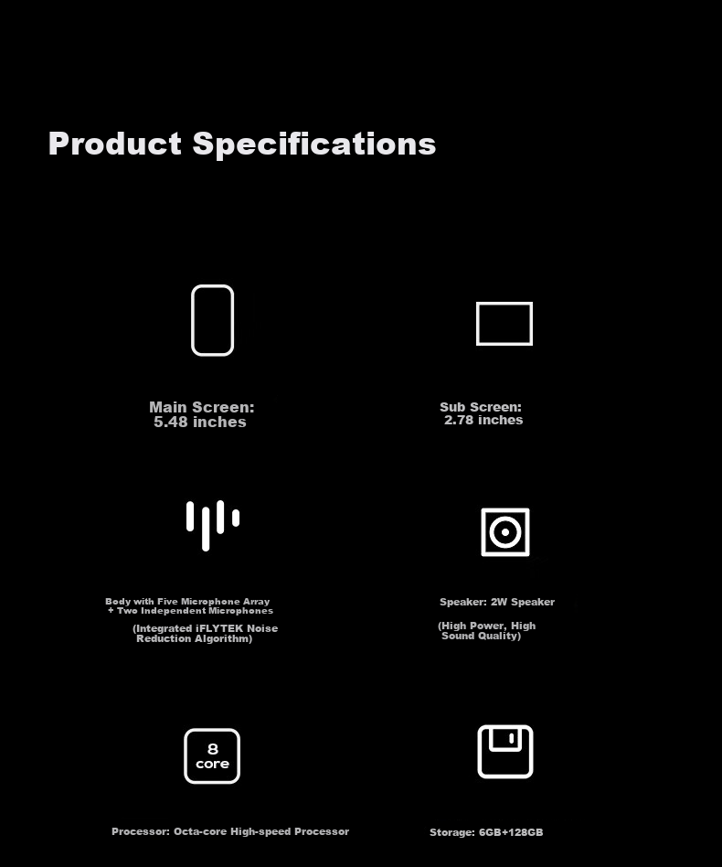 IFLYTEK Dual-Screen Translation Device 2.0, Multi-Language Offline Translator, Simultaneous Subtitle Translation, Industry Translation, Portable Real-Time Translation for Overseas Travel And Spoken Language Translatio 21
