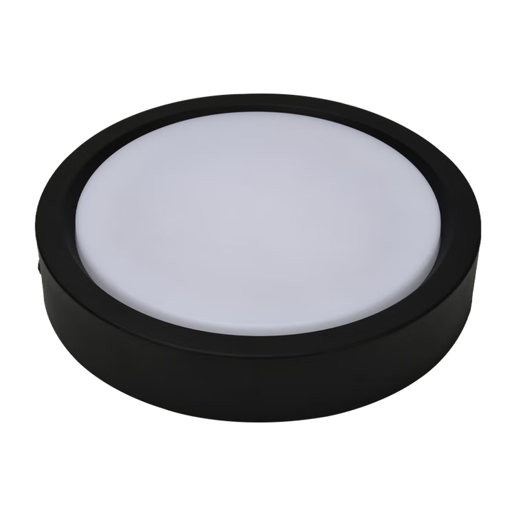 Biuyum Ultra-thin Surface-mounted Round LED Small Ceiling Downlight Corridor Light Anti-glare High CRI Non-main Lighting Entrance Hallway Recessed Spotlight Black-15W-Neutral Light