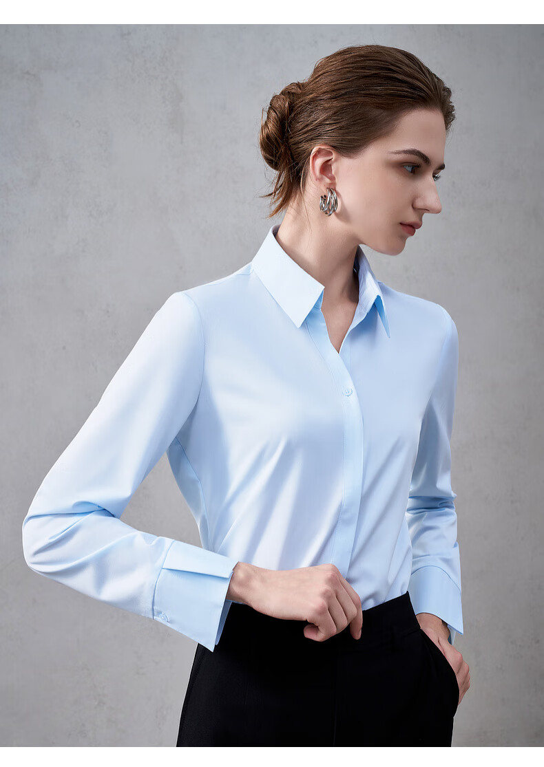 G2000 Modal Stretch Women's Long Sleeve Business Shirt, Comfortable for All Seasons, Mall Edition 8