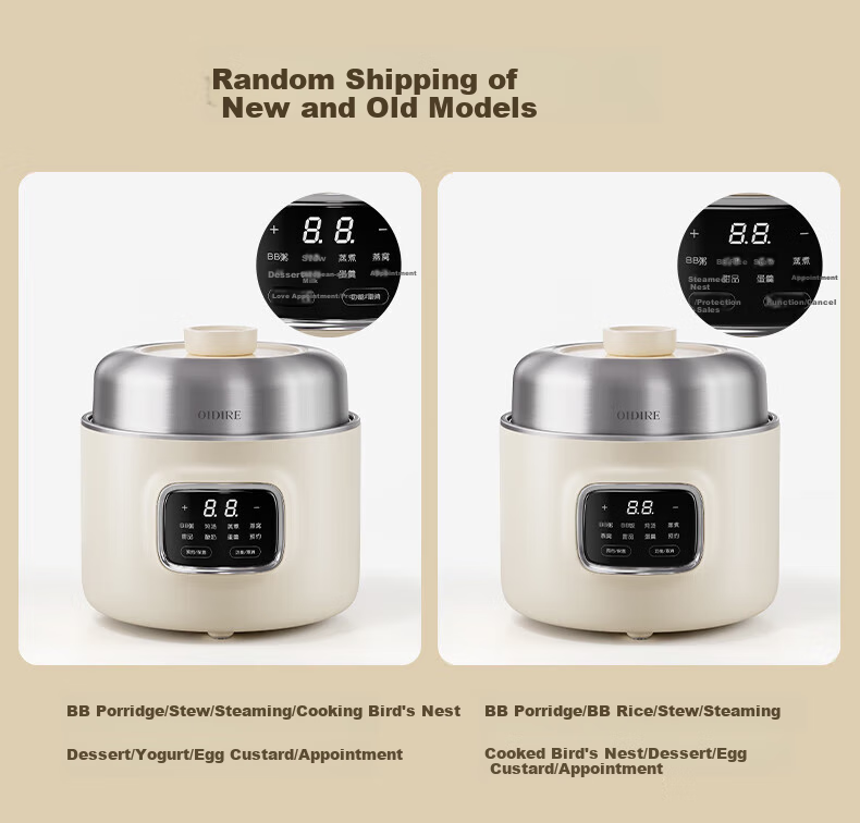 OIDIRE (Oudian) Electric Stew Pot, Double Boiler Soup Cooker, Health-Preserving Ceramic Pot with Automatic Timer for Bird's Nest And Baby Food, ODI-DDZ23A Steamer Model 20