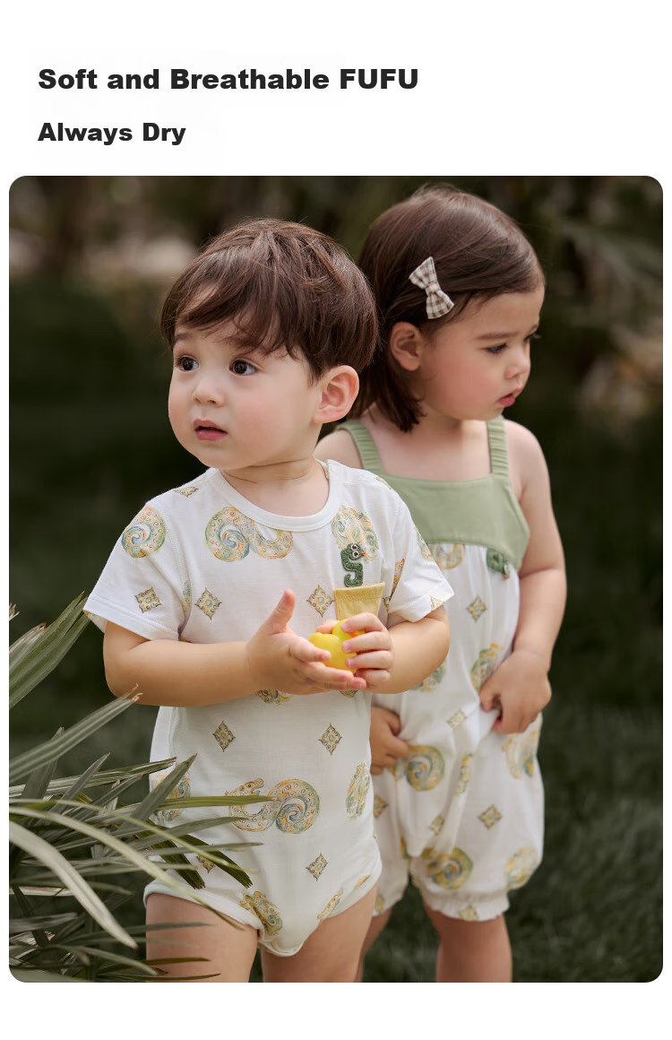 Wismorni Baby Romper, Summer Short-Sleeve Infant Clothing, Breathable Triangle Bodysuit, Full Moon Outfit 7