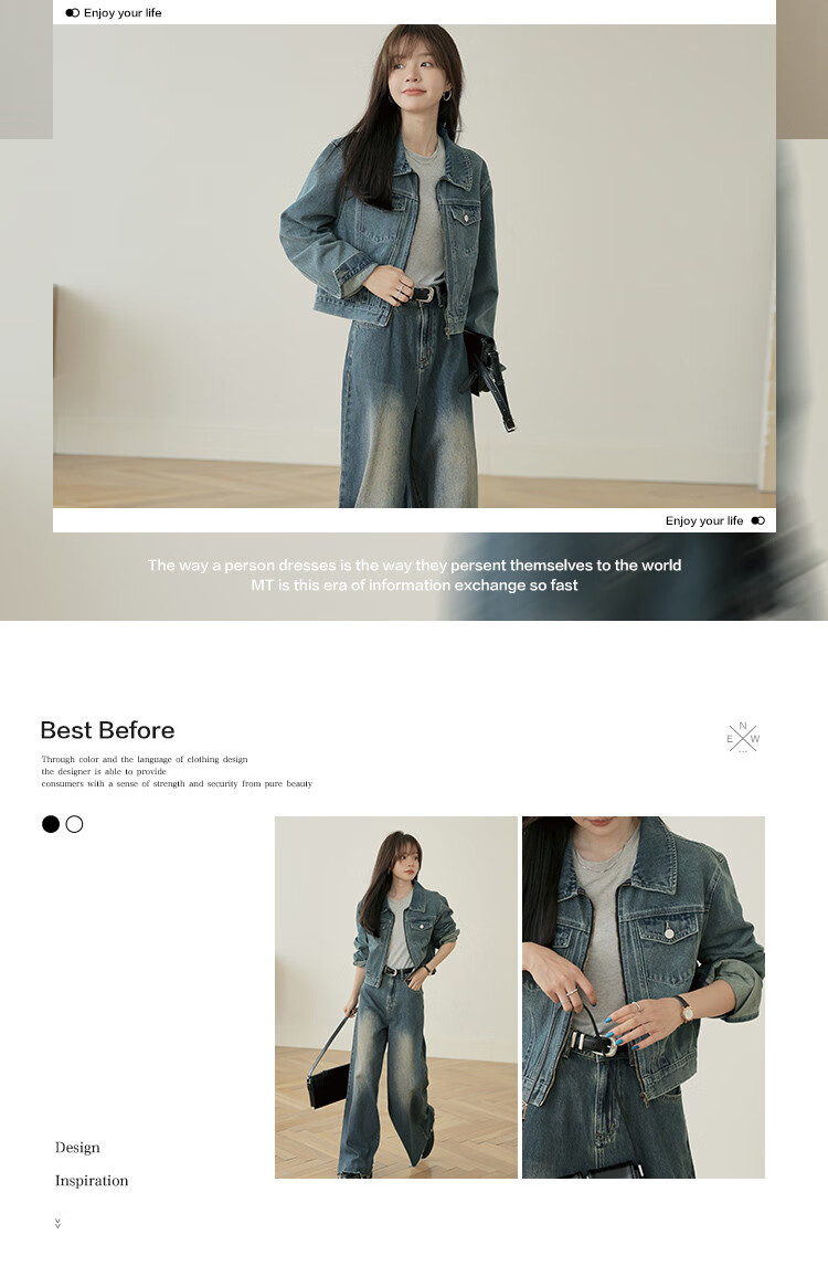 Mt [Japanese Street Style] Spring Collection, Casual Retro Colorful Denim Zip-Up Jacket 2