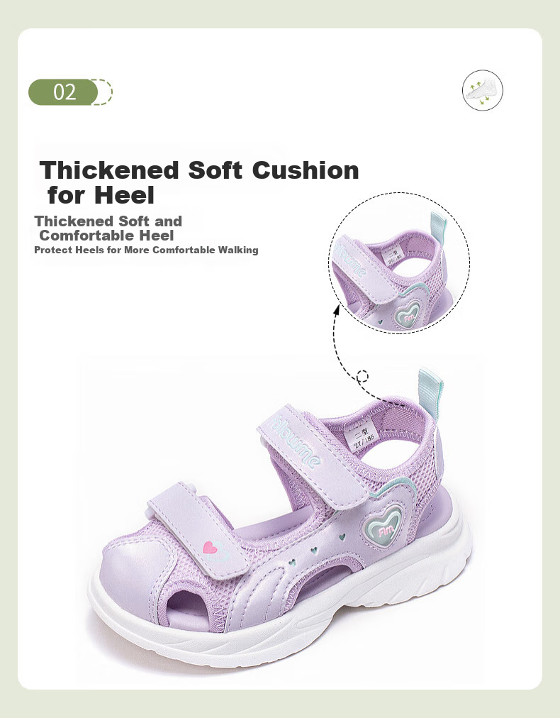 Follow Me Boys And Girls Sandals, Children's Beach Shoes, Summer Soft-Soled Closed-Toe Sandals, Velcro Sports Casual Shoes, Pink, Size 30 4