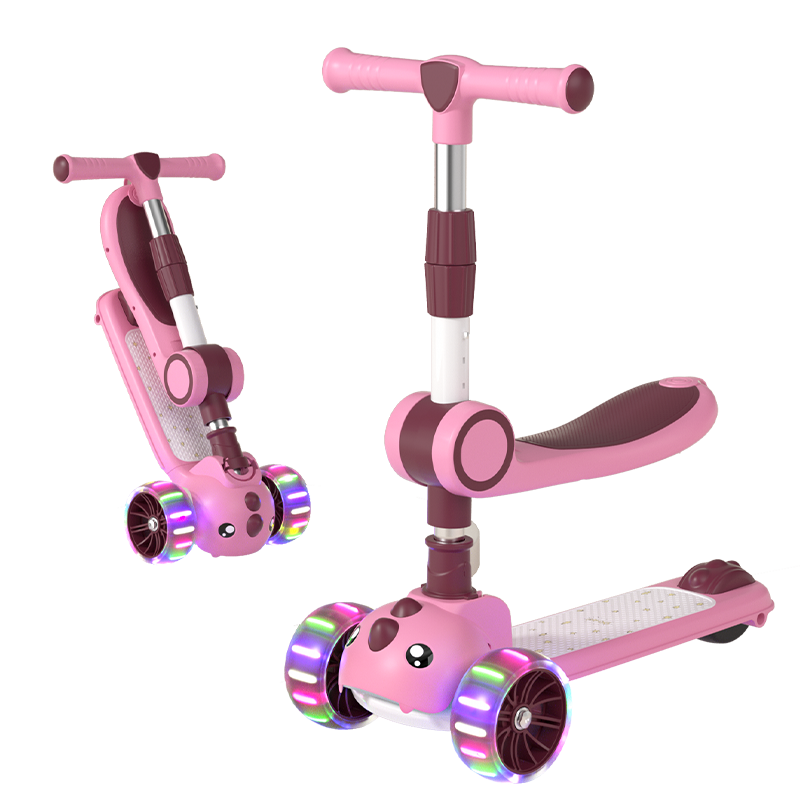 DEERC Children's Scooter for Ages 1-3 Foldable Kick Scooter with Seat, Balance Bike, Birthday Gift