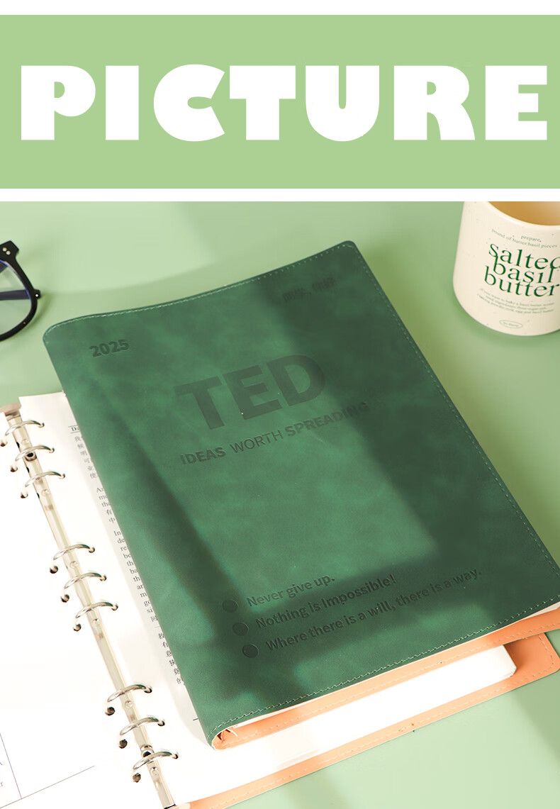 TENGXIONG 2026 New Edition TED Selected English Speech Manuscript Paper Version Loose-Leaf Notebook, Chinese And English B5 Size, Customizable with Replaceable Pages, for Students' Research, English Practice And Note-Taking 2