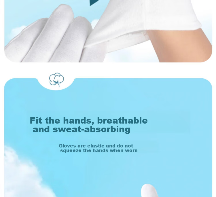 Mici White Gloves, Etiquette Gloves, Pure Cotton Work Gloves, White, for Military Parades, Antiques Display, Equestrian And Traffic Etiquette Gloves, Driving Gloves 7