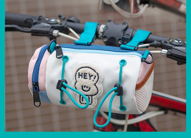 40,000km Bicycle Handlebar Bag Road Mountain Bike Front Storage Bag Outdoor Crossbody Universal Blue 1