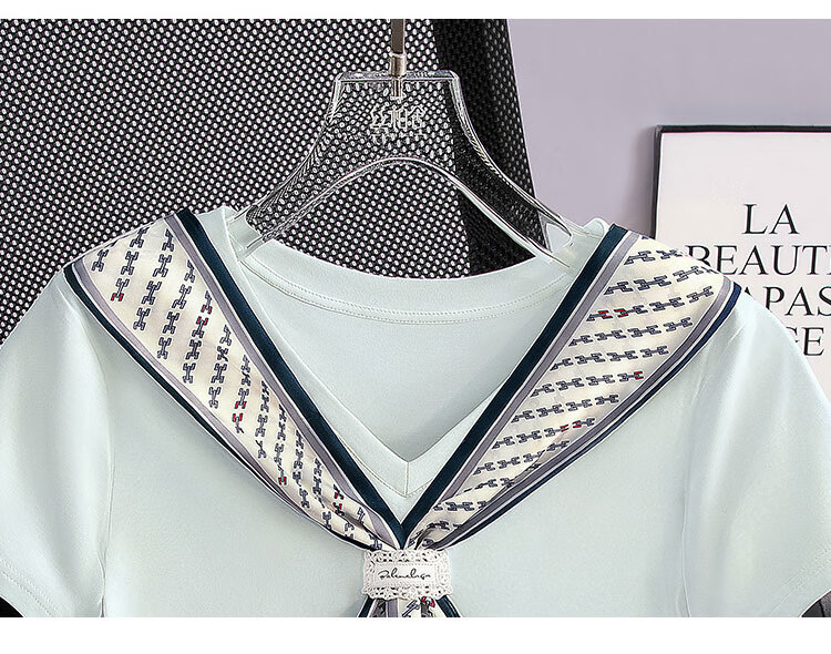 Cypress V-Neck T-Shirt 2026 Summer New Women's Fashion Slim Fit Elegant Lady Commuter Top 5