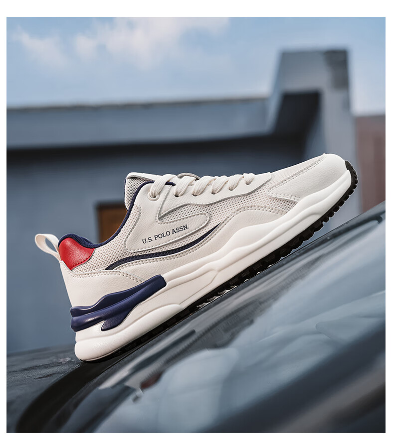 U.S. POLO ASSN. Men's Shoes, Autumn New Style, Breathable Thick-Soled Casual Shoes, Low-Top Mesh Forrest Gump Shoes, Sports Running Shoes for Me 13
