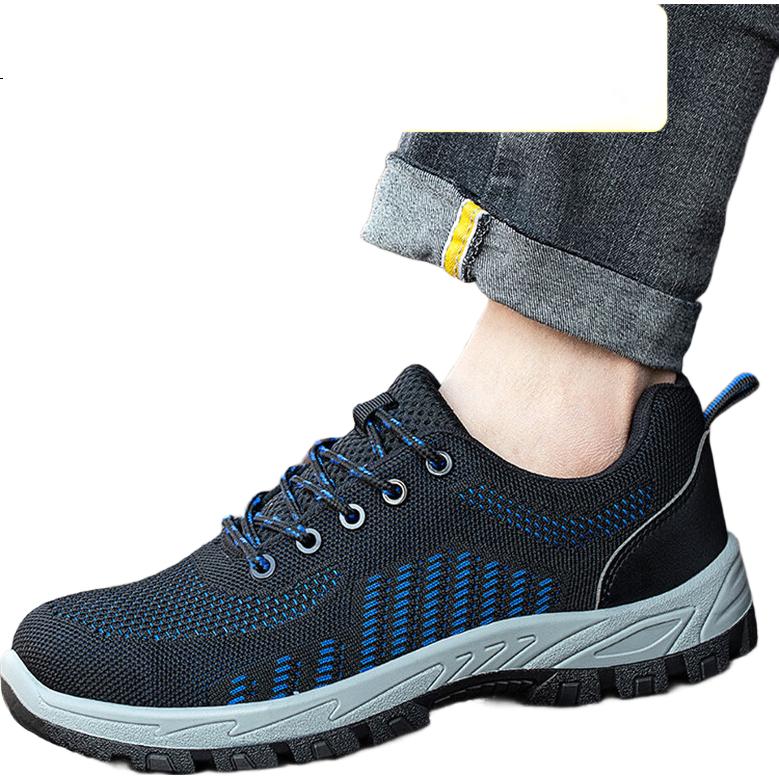 Мужские защитные ботинки LAOGUANJIA с дышащей конструкцией Flyknit, изоляцией 10 кВ, износостойкие, противоударные, противопрокольные, размер 45