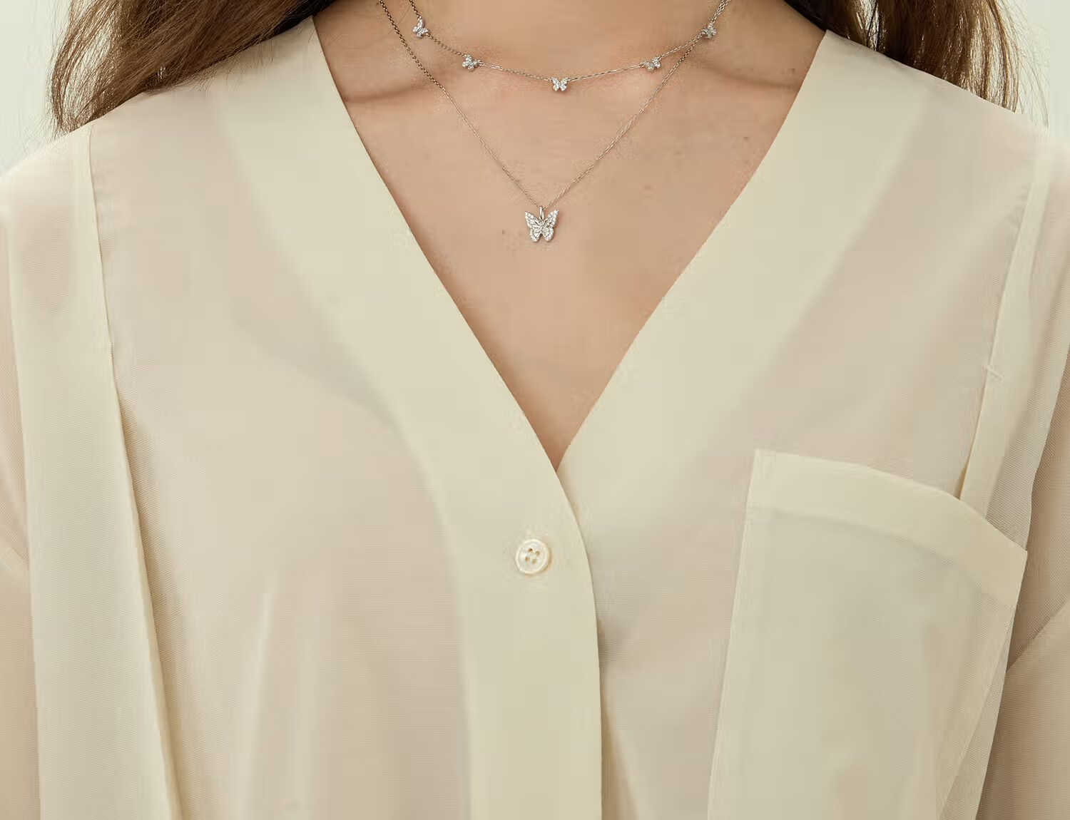 Arsis Silver Jewelry Lucky Charm Star Butterfly Collarbone Chain Necklace for Women, Original Design Necklace, Gift for Girlfriend 7