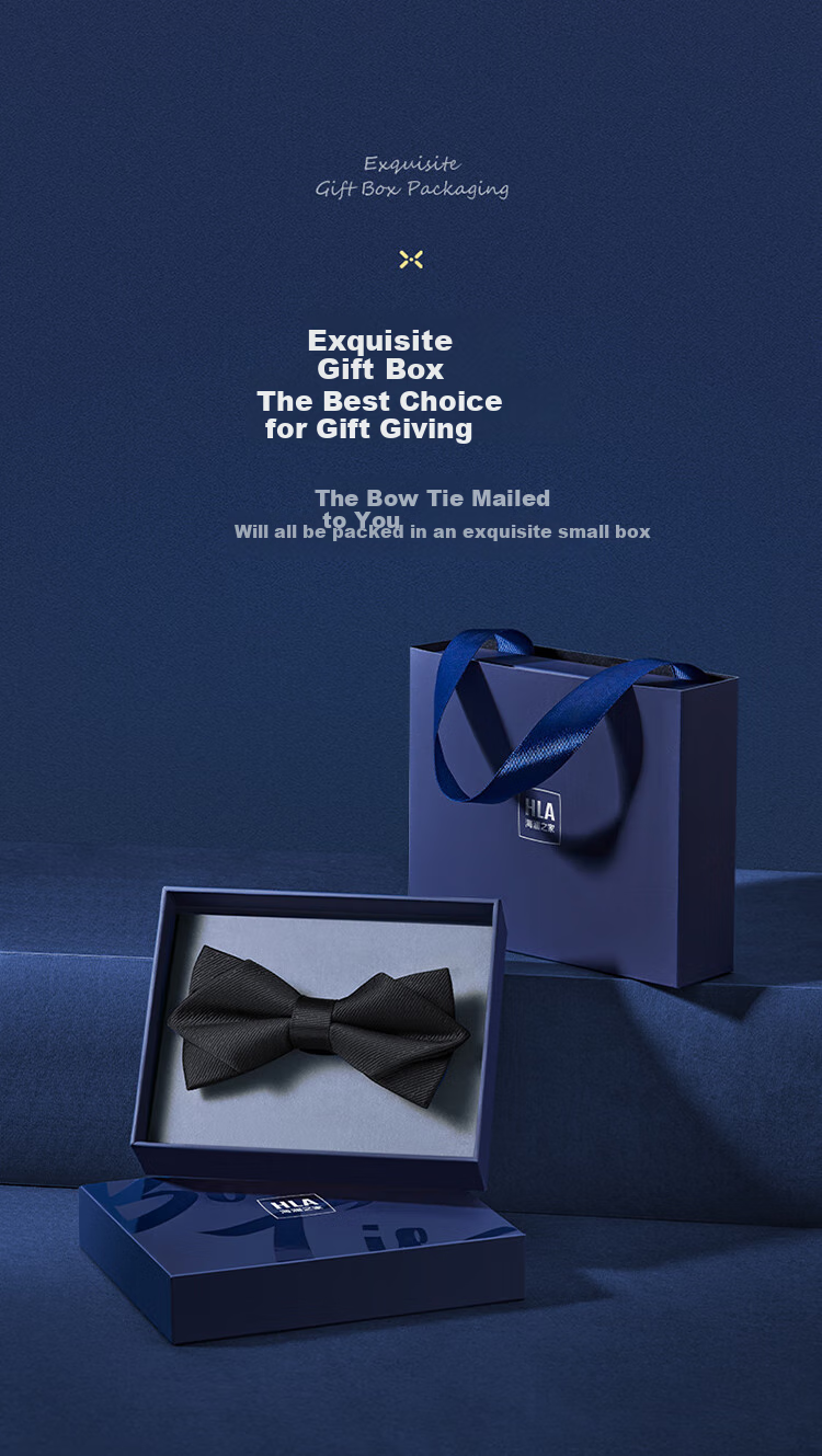 HLA Bow Tie for Men, Birthday Gift for Boyfriend, Husband, Groom, Business Wedding Tie, Flower Bow 7
