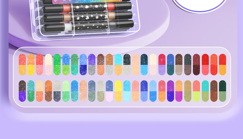 Yuji Flash Markers, Dual-Color with Glitter, Watercolor Pens, Highlighters, Laser Pearls, Glitter Paints, Children's School Supplies, Journaling Tools, Back-To Gifts, Children's Day Presents 11