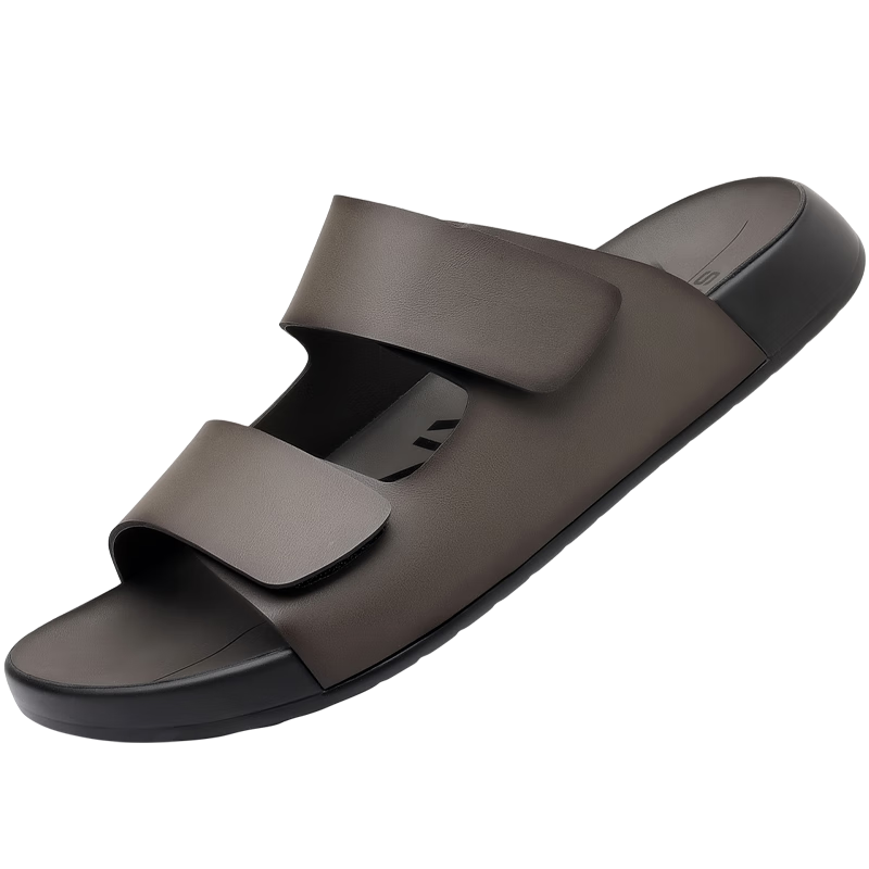 Aokang New Men's Birkenstock Style Summer Casual Slide Sandals Soft Sole Beach Shoes Gray Size 42