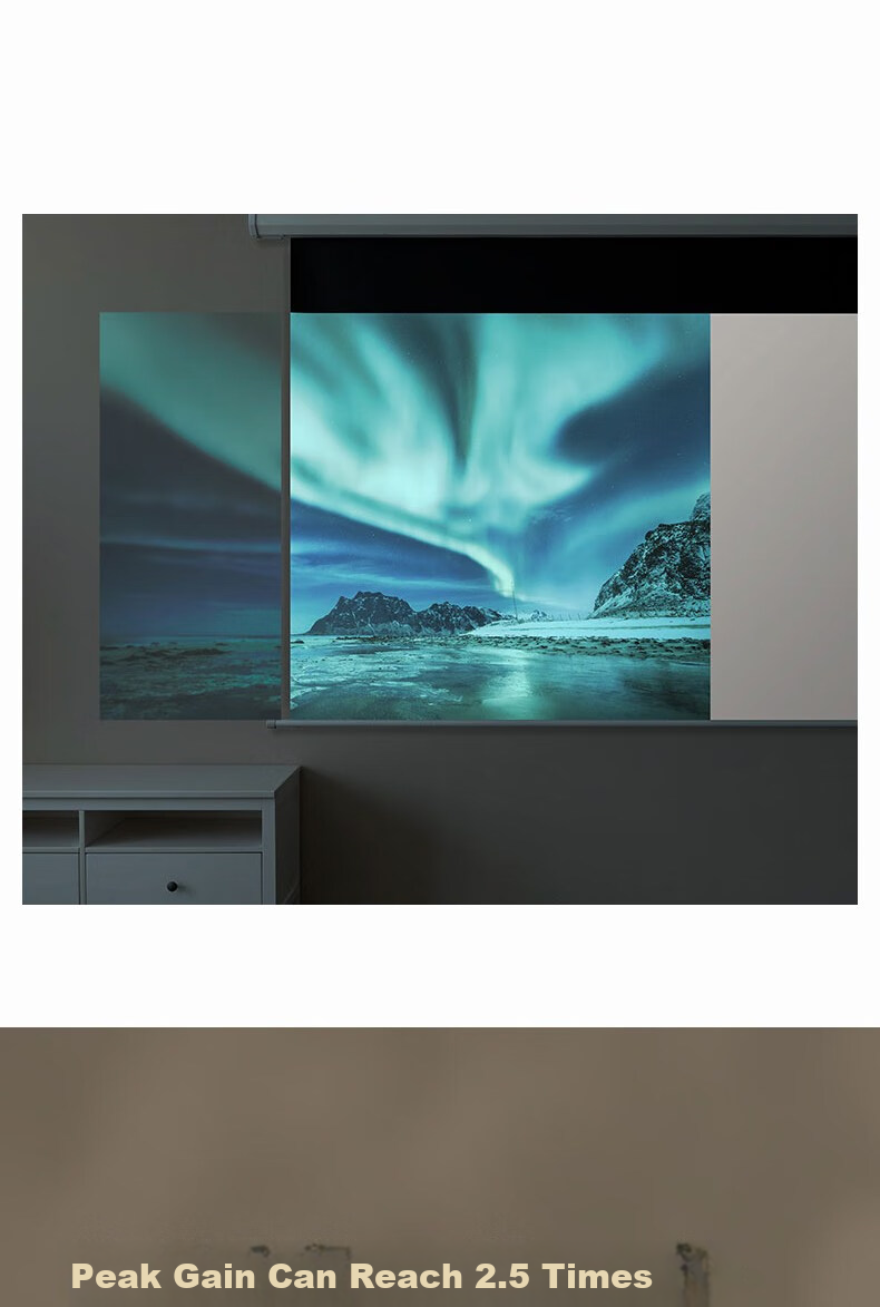 Deli 120-Inch 16:9 Remote Control Electric Screen, 8K Ultra HD Photon Screen 3.0 Anti-Curling Edge, Projection Screen for Projector, 50453S [Installation Service Included] 4