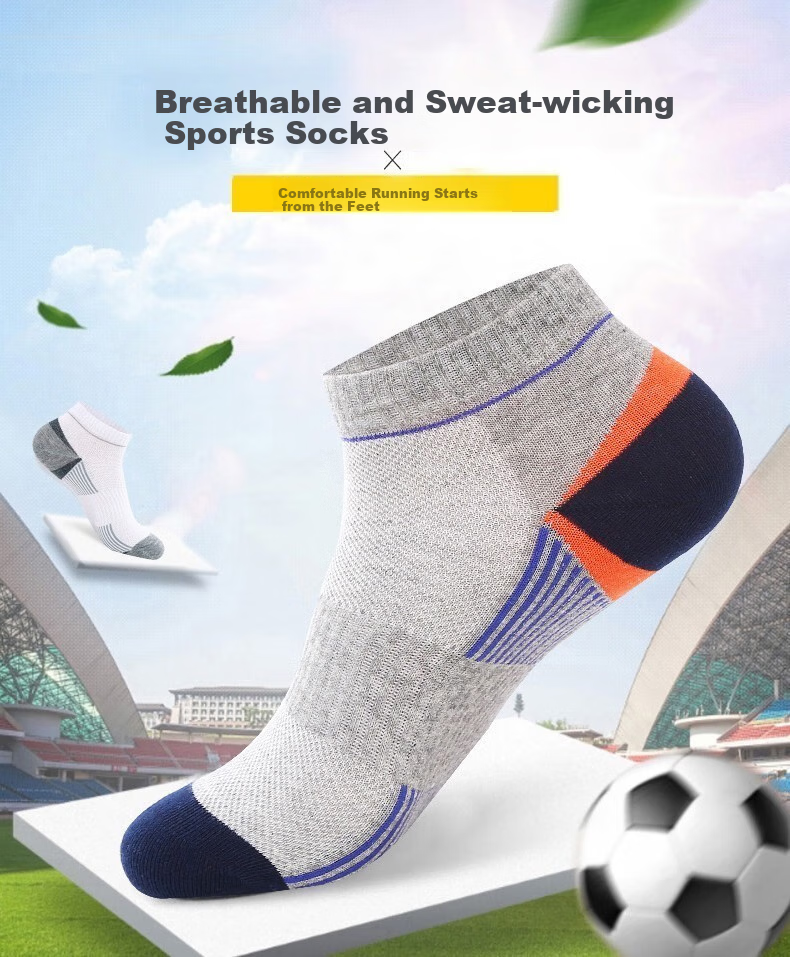 Mianshisan Men's Socks, Summer Thin Mesh Breathable Boat Socks, Low-Cut Short Sports Summer TT 1