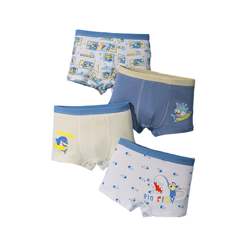 Hodo Boys' Boxer Briefs, Pure Cotton, Comfortable Breathable Antibacterial Shorts for Young Boys, 4-Pack
