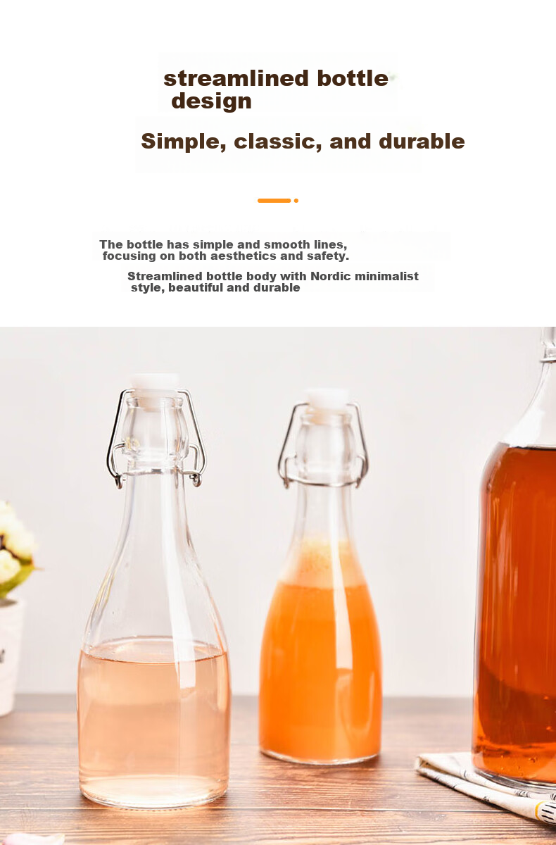 Scybe Infusion Bottle Empty Bottle for Infusing Liquor, Plum Wine And Juice Storage Bottle Sealed Wine Bottle Winton 500ml 2 Pieces 2