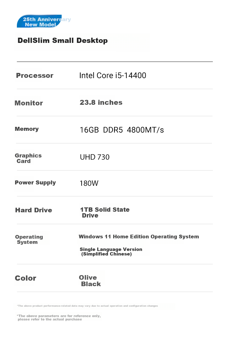 DELL Achievement New High-Performance Desktop Computer (14th Gen I5-14400, 16GB DDR5 High-Speed Memory, 1TB) 23.8-Inch Large Screen for Business Office Study Productivity 6