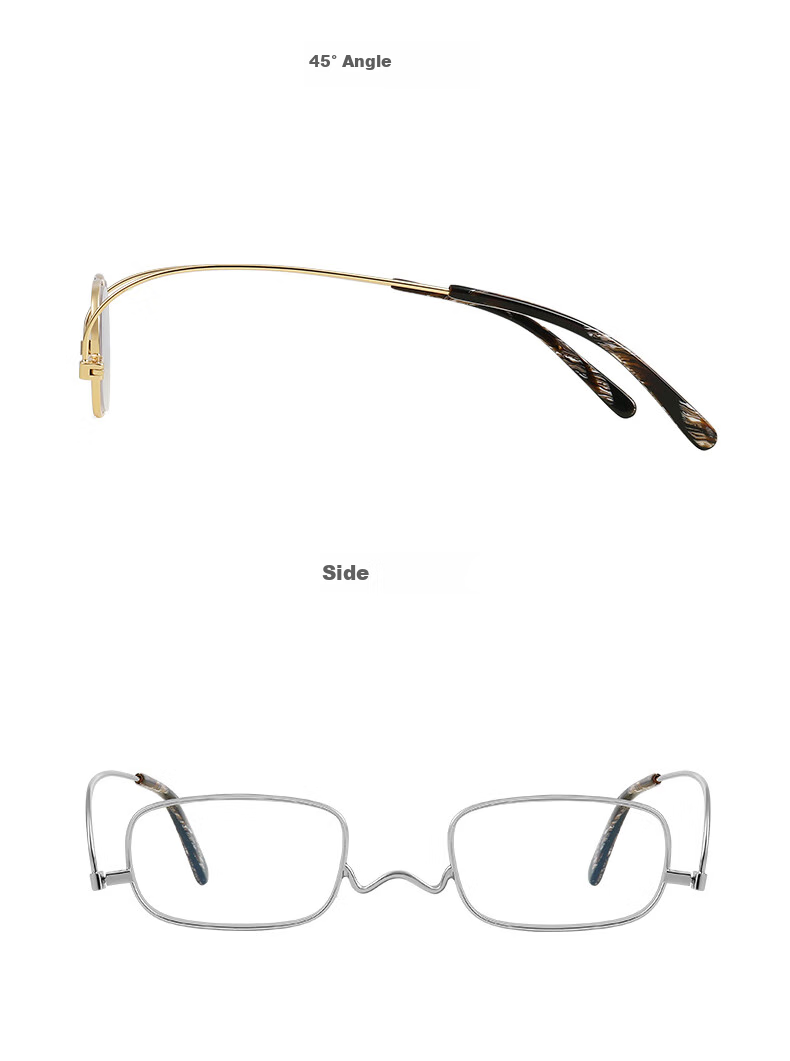 Laoyezi Anti-Blue Light Ultra-Light Titanium Frame Portable Paper Reading Glasses for Men And Women, Silver, 150 Degrees (50-54 Years Old) 14