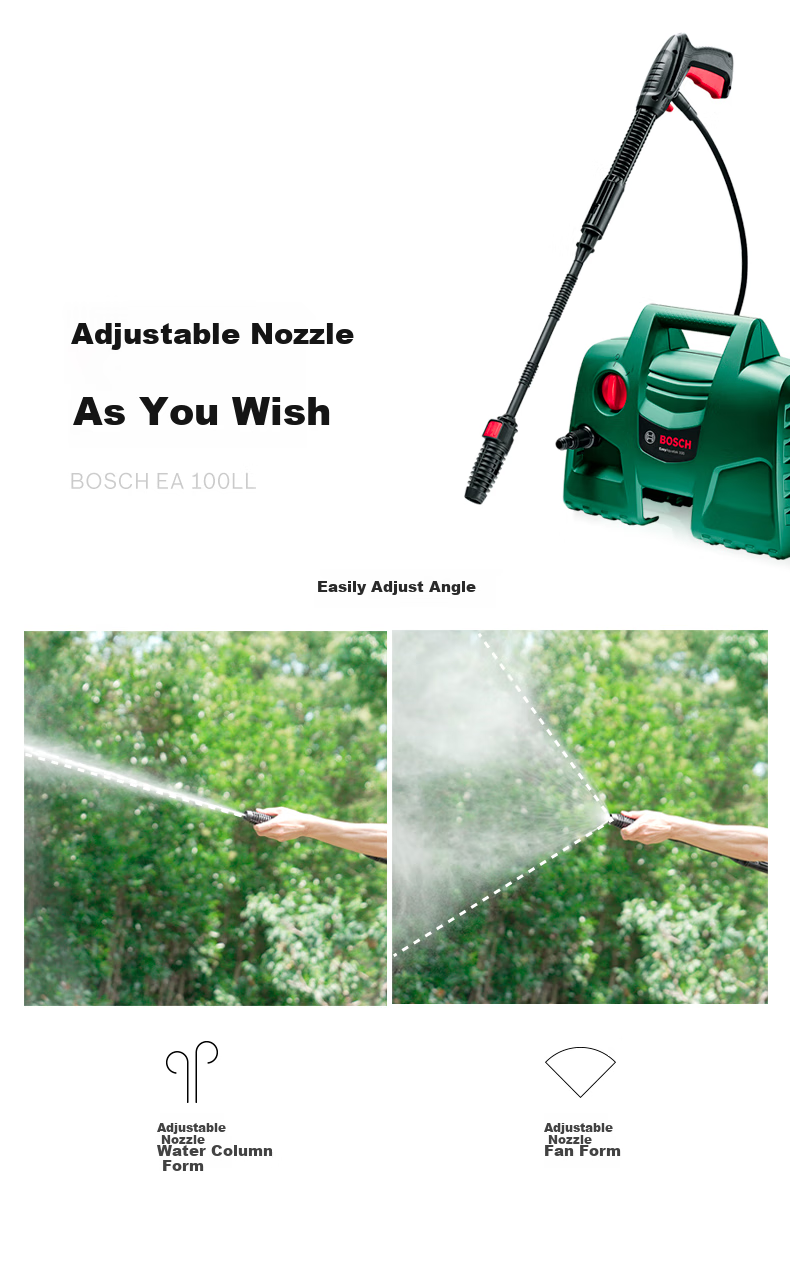 BOSCH EA100 Car Wash Machine High-Pressure Washer 220V Small Household High-Pressure Water Gun Water Pump Portable Device High Power 16