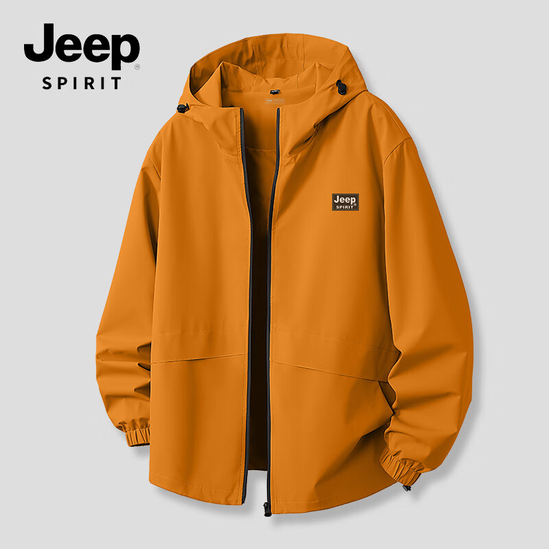 JEEP SPIRIT Men's Autumn Outdoor Fishing Three-Proof Riding Jacket Wrinkle-Resistant Durable Waterproof Sports Jacket