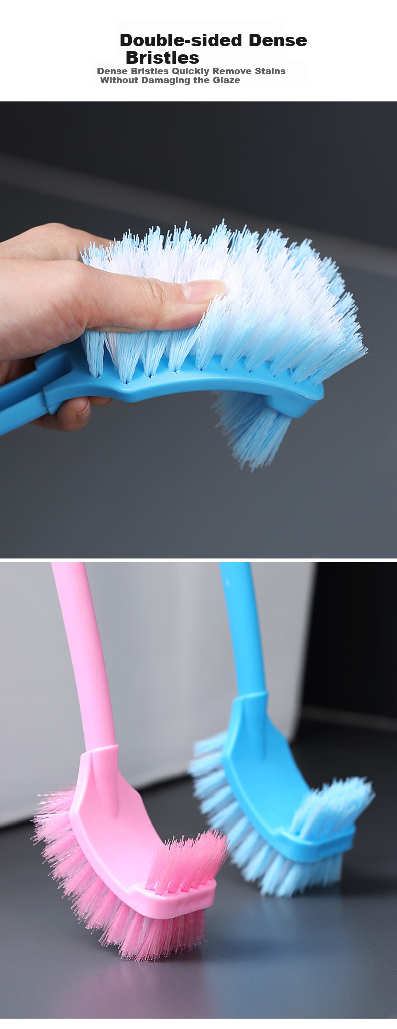 Yagao Toilet Brush, Household No-Corner Bathroom Cleaning Wall-Mounted No-Drilling Toilet Cleaning Brush Tool 6