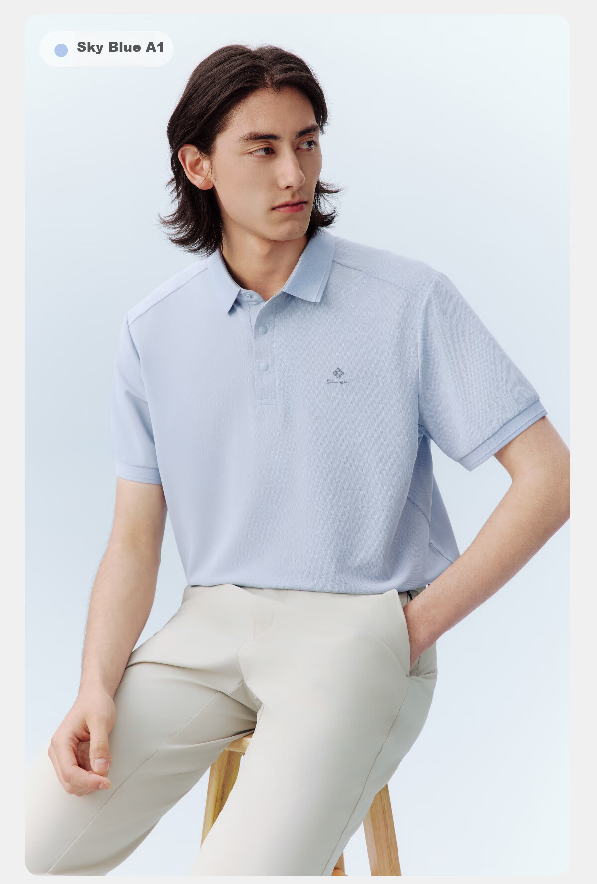 Hodo Ice Skin Ice Silk Short Sleeve Polo Shirt Strong Cooling Antibacterial Stretch Collar T-Shirt 19